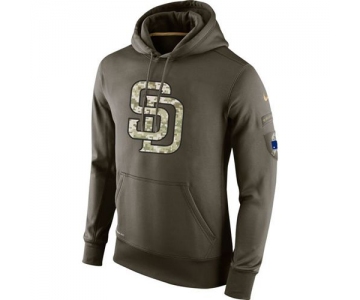 Men's San Diego Padres Nike Olive Salute To Service KO Performance Hoodie