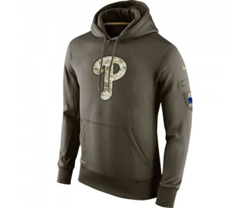 Men's Philadelphia Phillies Nike Olive Salute To Service KO Performance Hoodie