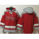 Men's Los Angeles Angels Blank Red Ageless Must Have Lace Up Pullover Hoodie