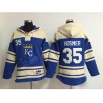Men's Kansas City Royals #35 Eric Hosmer Blue Hoodie
