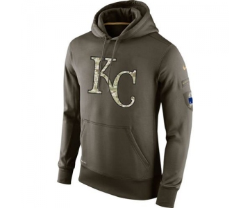 Men's Kansas City Royals Nike Olive Salute To Service KO Performance Hoodie