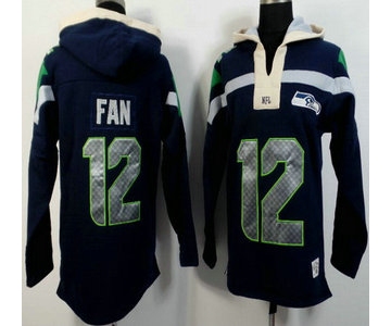 Men's Seattle Seahawks #12 Fan Navy Blue Team Color 2015 NFL Hoody