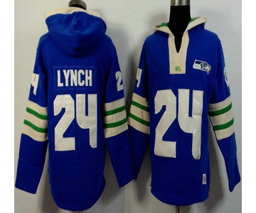Men's Seattle Seahawks #24 Marshawn Lynch Light Blue 2015 NFL Hoody