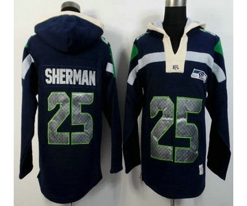 Nike Seattle Seahawks #25 Richard Sherman Navy Blue Team Color 2015 NFL Hoody