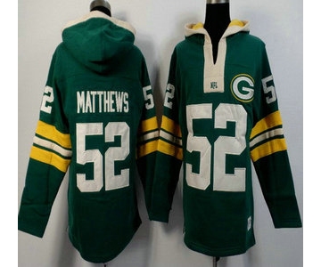 Men's Green Bay Packers #52 Clay Matthews Green Team Color 2015 NFL Hoody