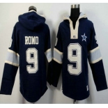 Men's Dallas Cowboys #9 Tony Romo Navy Blue Team Color 2015 NFL Hoody