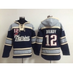 New England Patriots #12 Tom Brady 2014 Blue Hoodie