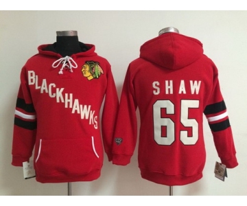 Old Time Hockey Chicago Blackhawks #65 Andrew Shaw Red Womens Hoodie