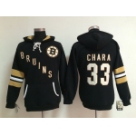 Old Time Hockey Boston Bruins #33 Zdeno Chara Black Womens Hoodie