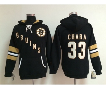 Old Time Hockey Boston Bruins #33 Zdeno Chara Black Womens Hoodie