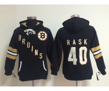 Old Time Hockey Boston Bruins #40 Tuukka Rask Black Womens Hoodie