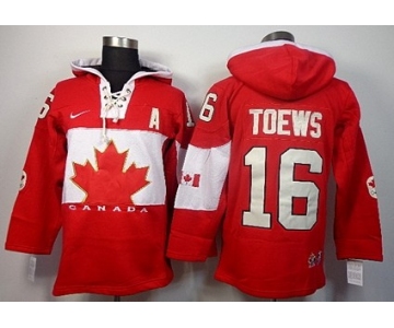 2014 Old Time Hockey Olympics Canada #16 Jonathan Toews Red Hoodie