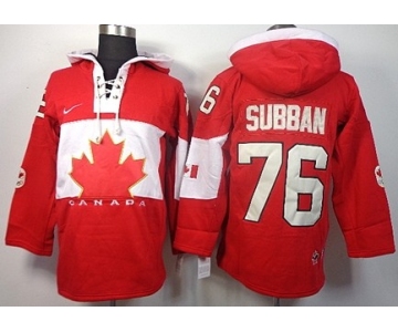 2014 Old Time Hockey Olympics Canada #76 P.K. Subban Red Hoodie