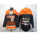 Old Time Hockey Six Original Teams Of NHL Blank Black Hoodie