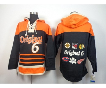 Old Time Hockey Six Original Teams Of NHL Blank Black Hoodie