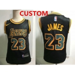 Custom Los Angeles Lakers Black Toddlers Jersey