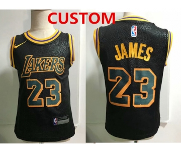 Custom Los Angeles Lakers Black Toddlers Jersey