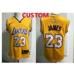 Custom Los Angeles Lakers Yellow Toddlers Jersey