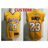 Custom Los Angeles Lakers Yellow Toddlers Jersey
