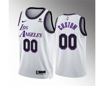 Men's Los Angeles Lakers Active Player Custom White City Edition Stitched Basketball Jersey