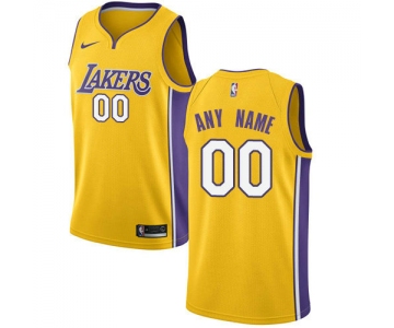 Men's Nike Los Angeles Lakers Customized Swingman Gold Home NBA Icon Edition Jersey