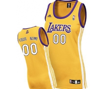 Womens Los Angeles Lakers Customized Yellow Jersey