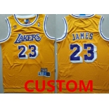 Youth Custom Los Angeles Lakers Yellow Hardwood Classics Jersey