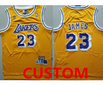 Youth Custom Los Angeles Lakers Yellow Hardwood Classics Jersey