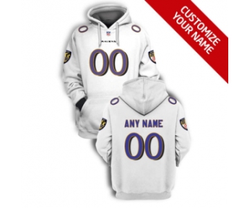 Men's Baltimore Ravens Active Player White Custom 2021 Pullover Hoodie