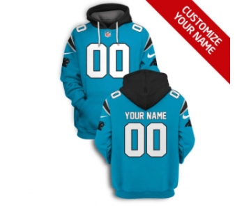 Men's Carolina Panthers Active Player Blue Custom 2021 Pullover Hoodie