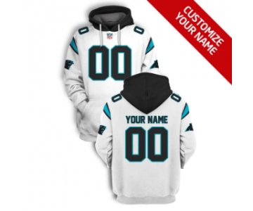 Men's Carolina Panthers Active Player White Custom 2021 Pullover Hoodie