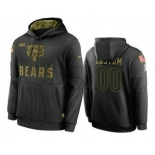 Men's Chicago Bears Custom Black 2020 Salute to Service Sideline Performance Pullover Hoodie