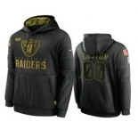 Men's Las Vegas Raiders Custom Black 2020 Salute To Service Sideline Performance Pullover Hoodie