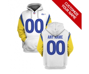Men's Los Angeles Rams Active Player White Custom 2021 Pullover Hoodie