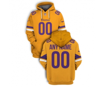 Men's Minnesota Vikings Active Player Yellow Custom 2021 Color Rush Pullover Hoodie
