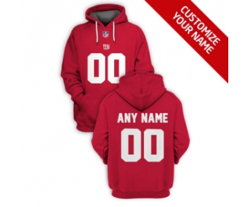 Men's New York Giants Active Player Red Custom 2021 Pullover Hoodie