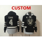 Men's Oakland Raiders Custom NEW Black Pocket Stitched NFL Pullover Hoodie
