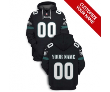 Men's Philadelphia Eagles Active Player Black Custom 2021 Pullover Hoodie