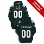 Men's Philadelphia Eagles Active Player Dark Green Custom 2021 Pullover Hoodie
