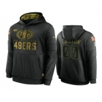 Men's San Francisco 49ers Custom Black 2020 Salute To Service Sideline Performance Pullover Hoodie