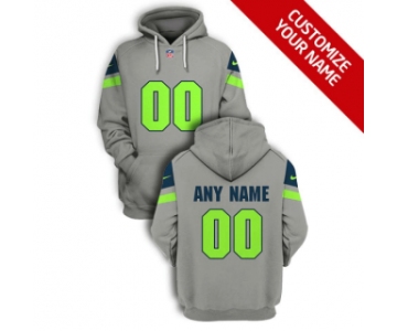 Men's Seattle Seahawks Active Player Grey Custom 2021 Pullover Hoodie