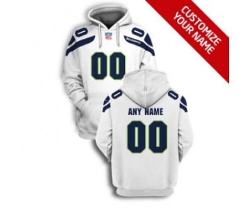 Men's Seattle Seahawks Active Player White Custom 2021 Pullover Hoodie