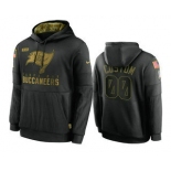 Men's Tampa Bay Buccaneers Custom Black 2020 Salute To Service Sideline Performance Pullover Hoodie