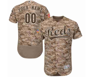 Mens Cincinnati Reds Camo Customized Flexbase Majestic MLB Collection Jersey