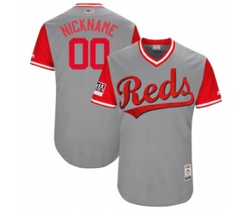 Men's Cincinnati Reds Majestic Gray 2018 Players' Weekend Authentic Flex Base Custom Jersey