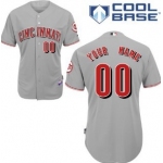 Women's Cincinnati Reds Customized Gray Cool Base Baseball Jersey