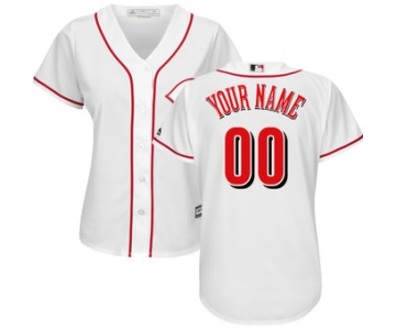 Women's Cincinnati Reds Majestic White Home Cool Base Custom Jersey