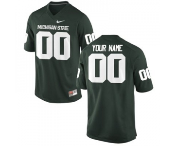 Mens Michigan State Spartans Custom Replica Football Jersey - 2015 Green