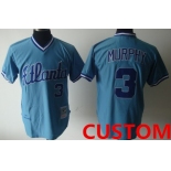 Custom Atlanta Braves Light Blue Throwback Jersey