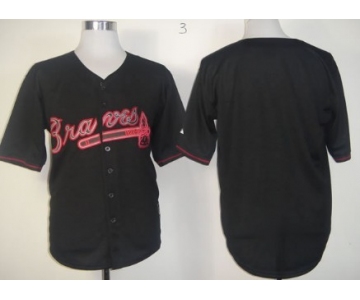 Kids' Atlanta Braves Customized 2012 Black Fashion Jersey